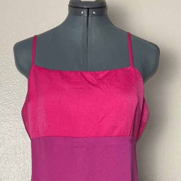 NWT Lulus Feeling Sensational Midi Dress Women's Large Color Block Pink/Magenta - Picture 5 of 16